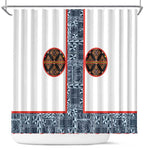 Cameroon Traditional Toghu Pattern Shower Curtain African Tribal Ndop Geometric Design