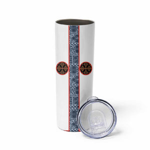 Cameroon Traditional Toghu Pattern Skinny Tumbler African Tribal Ndop Geometric Design