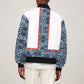 Cameroon Traditional Toghu Pattern Sleeve Zip Bomber Jacket African Tribal Ndop Geometric Design