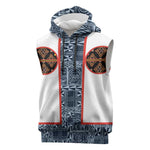 Cameroon Traditional Toghu Pattern Sleeveless Hoodie African Tribal Ndop Geometric Design