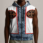 Cameroon Traditional Toghu Pattern Sleeveless Zip Hoodie African Tribal Ndop Geometric Design
