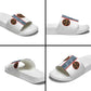 Cameroon Traditional Toghu Pattern Slide Sandals African Tribal Ndop Geometric Design