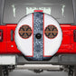 Cameroon Traditional Toghu Pattern Spare Tire Cover African Tribal Ndop Geometric Design