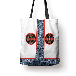Cameroon Traditional Toghu Pattern Tote Bag African Tribal Ndop Geometric Design