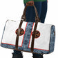 Cameroon Traditional Toghu Pattern Travel Bag African Tribal Ndop Geometric Design