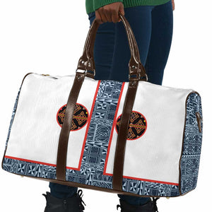 Cameroon Traditional Toghu Pattern Travel Bag African Tribal Ndop Geometric Design