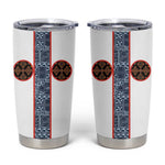 Cameroon Traditional Toghu Pattern Tumbler Cup African Tribal Ndop Geometric Design
