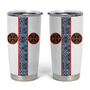 Cameroon Traditional Toghu Pattern Tumbler Cup African Tribal Ndop Geometric Design