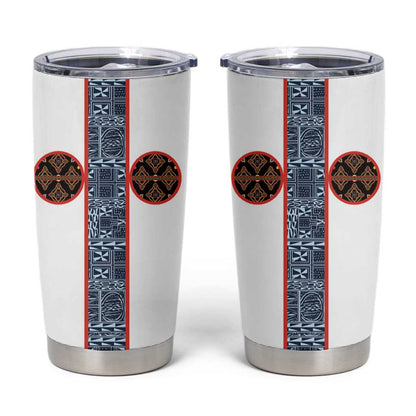 Cameroon Traditional Toghu Pattern Tumbler Cup African Tribal Ndop Geometric Design