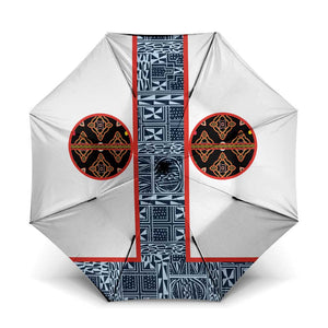Cameroon Traditional Toghu Pattern Umbrella African Tribal Ndop Geometric Design