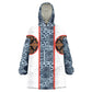 Cameroon Traditional Toghu Pattern Wearable Blanket Hoodie African Tribal Ndop Geometric Design