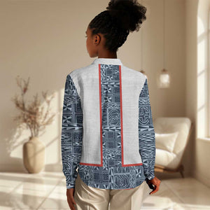 Cameroon Traditional Toghu Pattern Women Casual Shirt African Tribal Ndop Geometric Design