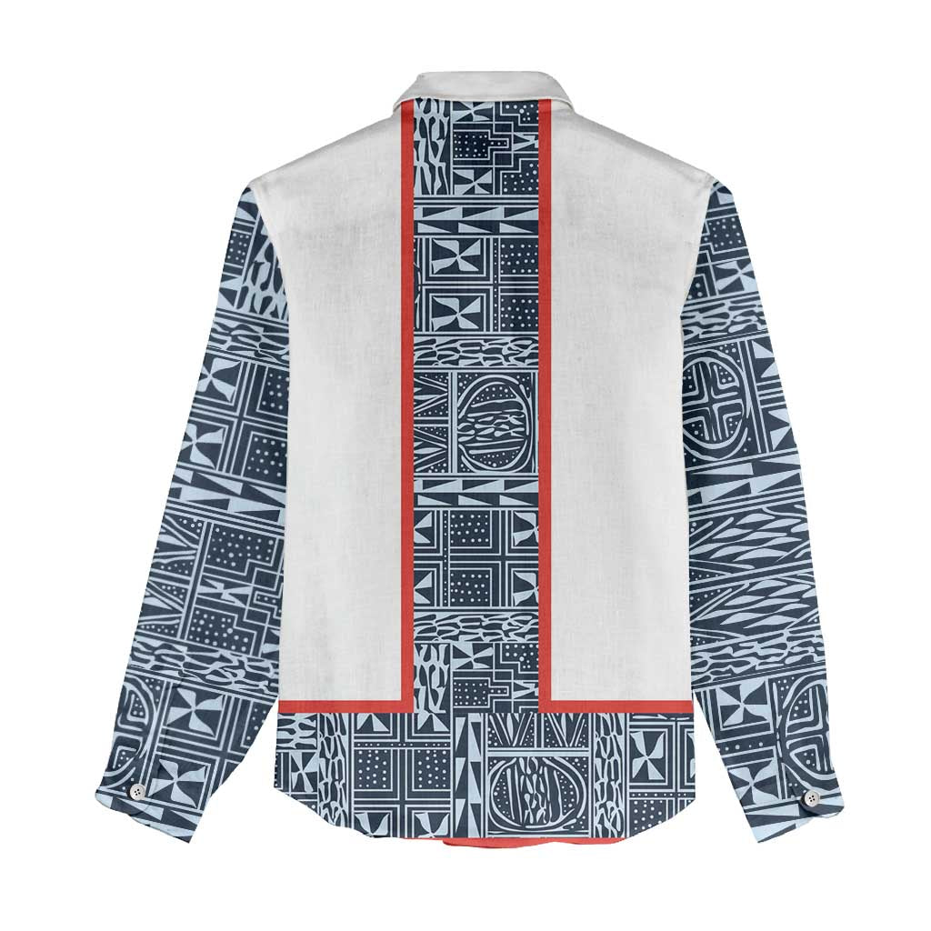 Cameroon Traditional Toghu Pattern Women Casual Shirt African Tribal Ndop Geometric Design