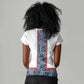 Cameroon Traditional Toghu Pattern Women V-Neck T-Shirt African Tribal Ndop Geometric Design