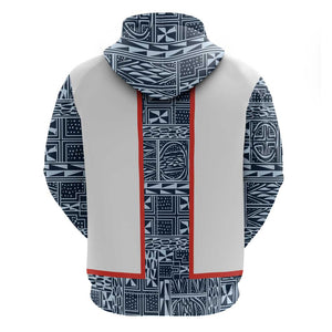 Cameroon Traditional Toghu Pattern Zip Hoodie African Tribal Ndop Geometric Design