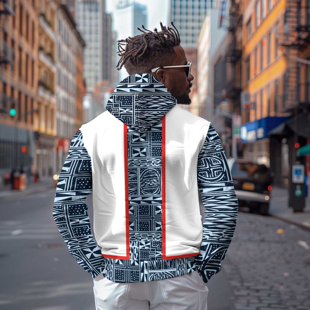 Cameroon Traditional Toghu Pattern Zip Hoodie African Tribal Ndop Geometric Design