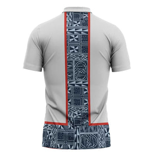 Cameroon Traditional Toghu Pattern Zipper Polo Shirt African Tribal Ndop Geometric Design