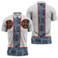 Cameroon Traditional Toghu Pattern Zipper Polo Shirt African Tribal Ndop Geometric Design