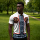 Cameroon Traditional Toghu Pattern Zipper Polo Shirt African Tribal Ndop Geometric Design