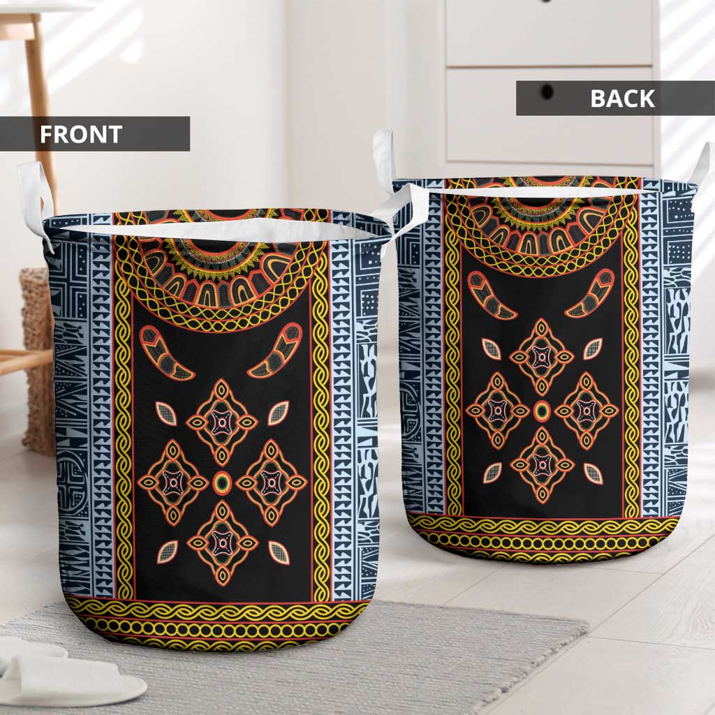 Cameroon Bamileke Toghu Pattern Laundry Basket Bamenda Royal Cultural Design