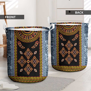 Cameroon Bamileke Toghu Pattern Laundry Basket Bamenda Royal Cultural Design