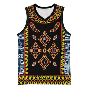 Cameroon Bamileke Toghu Pattern Basketball Jersey Bamenda Royal Cultural Design