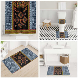 Cameroon Bamileke Toghu Pattern Bathroom Set Bamenda Royal Cultural Design