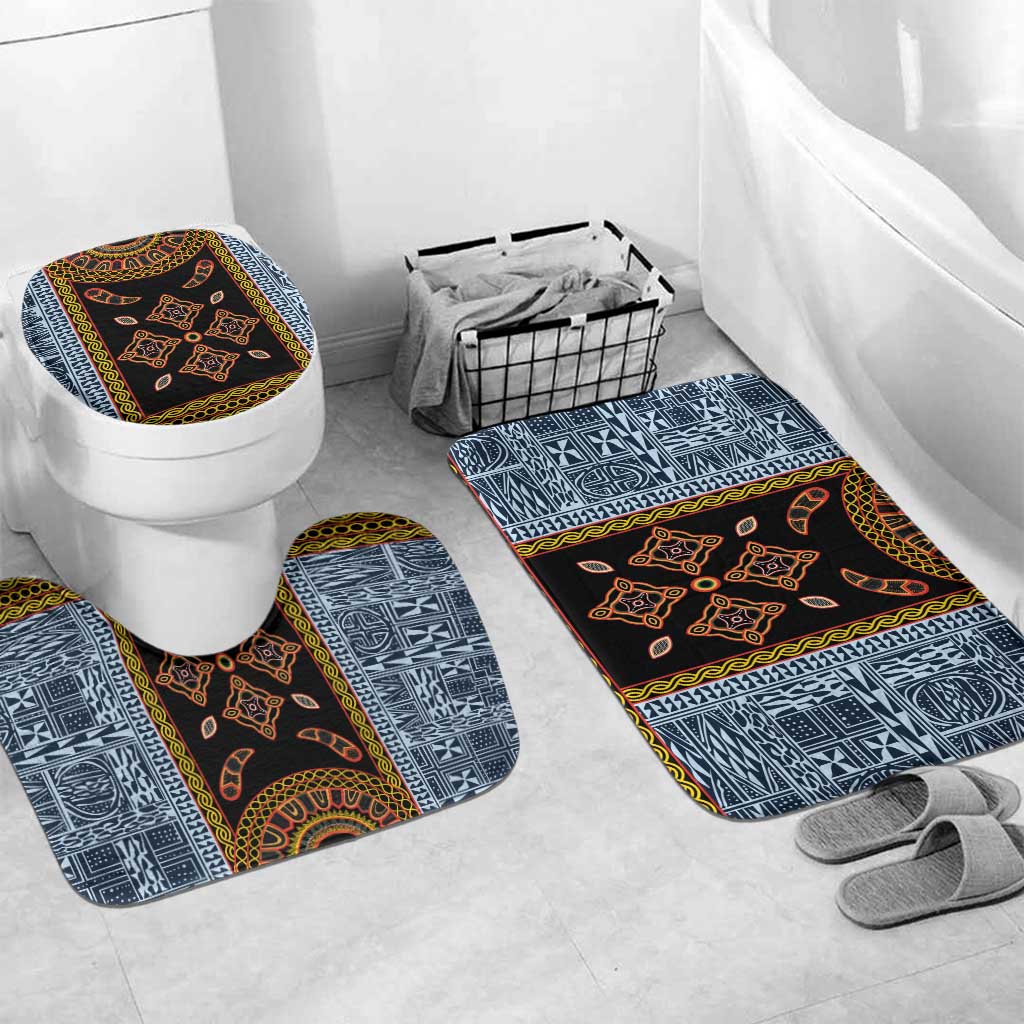 Cameroon Bamileke Toghu Pattern Bathroom Set Bamenda Royal Cultural Design