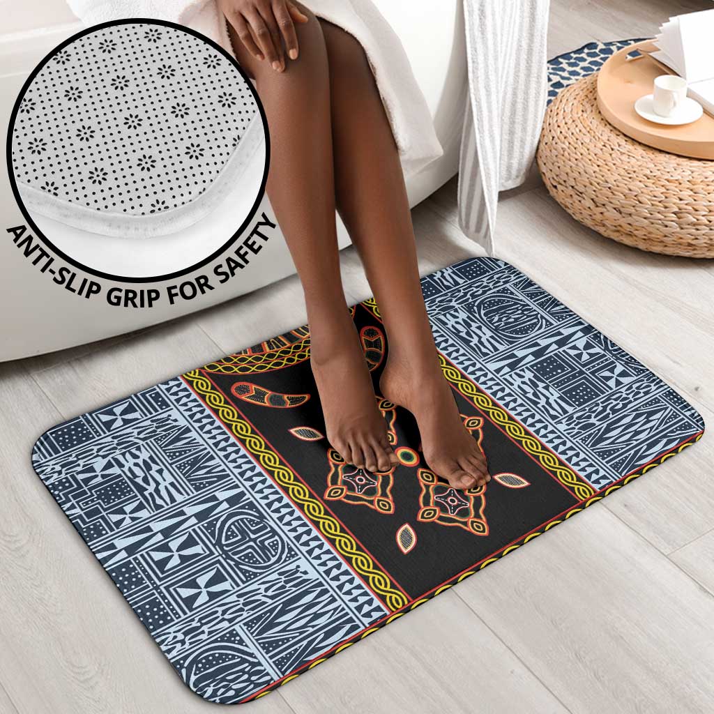 Cameroon Bamileke Toghu Pattern Bathroom Set Bamenda Royal Cultural Design