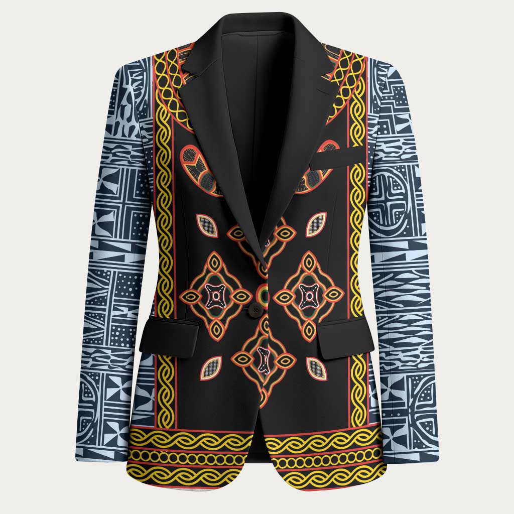 Cameroon Bamileke Toghu Pattern Blazer Bamenda Royal Cultural Design