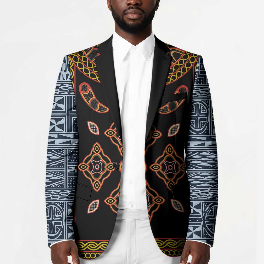 Cameroon Bamileke Toghu Pattern Blazer Bamenda Royal Cultural Design