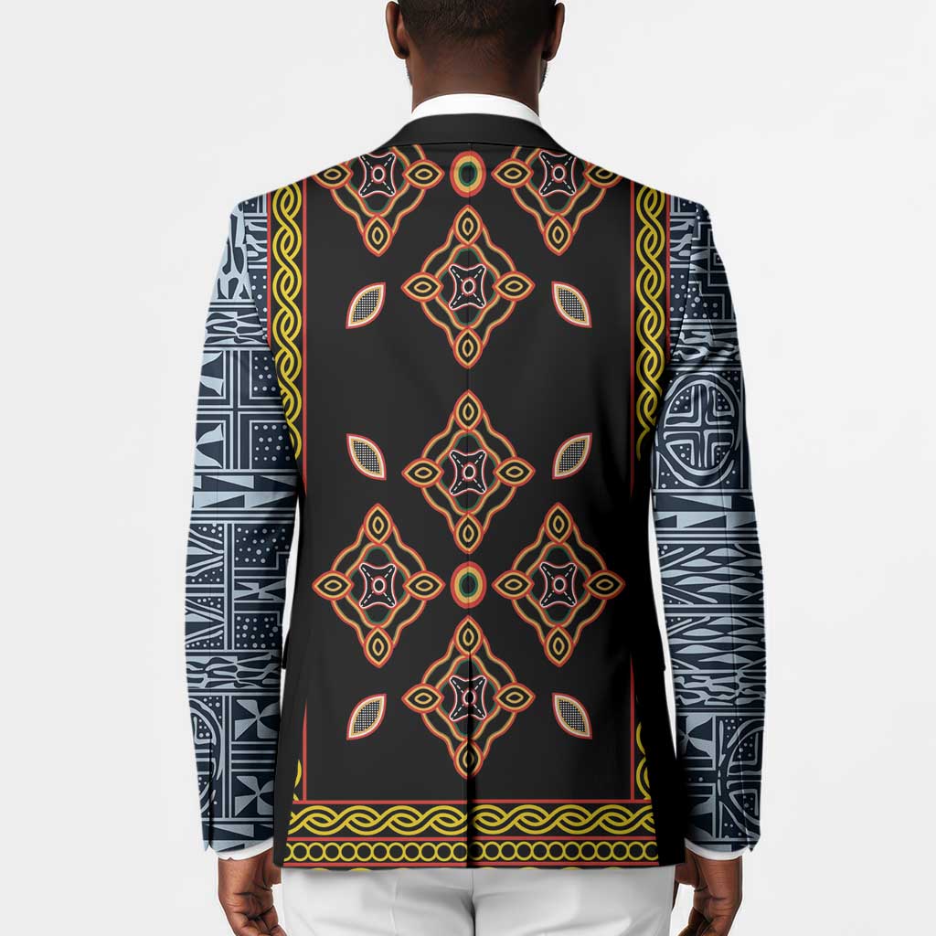 Cameroon Bamileke Toghu Pattern Blazer Bamenda Royal Cultural Design