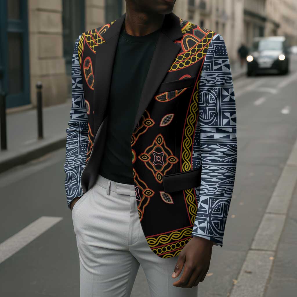 Cameroon Bamileke Toghu Pattern Blazer Bamenda Royal Cultural Design