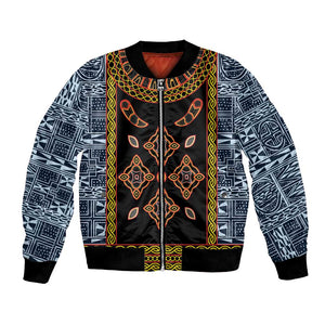 Cameroon Bamileke Toghu Pattern Bomber Jacket Bamenda Royal Cultural Design