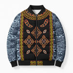 Cameroon Bamileke Toghu Pattern Bomber Puffer Jacket Bamenda Royal Cultural Design