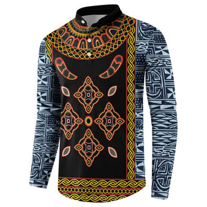Cameroon Bamileke Toghu Pattern Button Sweatshirt Bamenda Royal Cultural Design