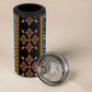 Cameroon Bamileke Toghu Pattern 4 in 1 Can Cooler Tumbler Bamenda Royal Cultural Design