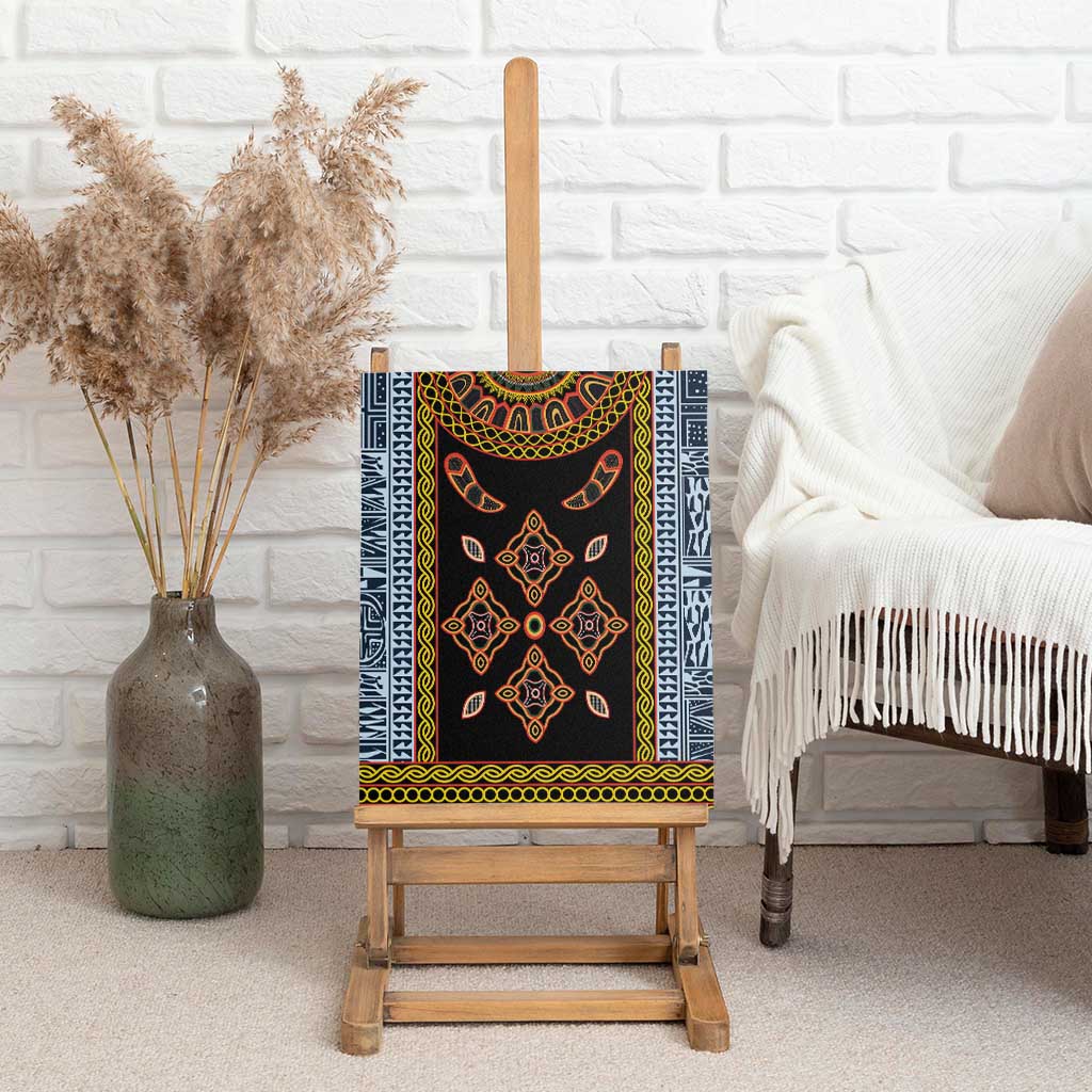 Cameroon Bamileke Toghu Pattern Canvas Wall Art Bamenda Royal Cultural Design