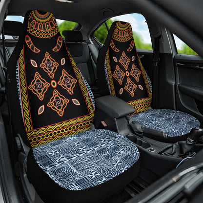 Cameroon Bamileke Toghu Pattern Car Seat Cover Bamenda Royal Cultural Design