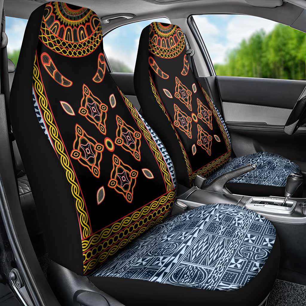 Cameroon Bamileke Toghu Pattern Car Seat Cover Bamenda Royal Cultural Design