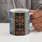 Cameroon Bamileke Toghu Pattern Ceramic Mug Bamenda Royal Cultural Design