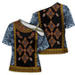 Cameroon Bamileke Toghu Pattern Cross Shoulder Shirt Bamenda Royal Cultural Design