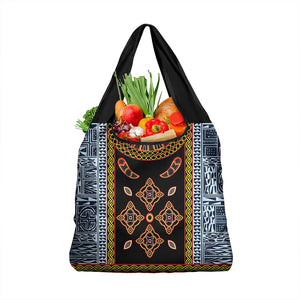 Cameroon Bamileke Toghu Pattern Grocery Bag Bamenda Royal Cultural Design