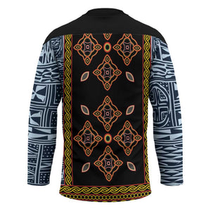 Cameroon Bamileke Toghu Pattern Hockey Jersey Bamenda Royal Cultural Design