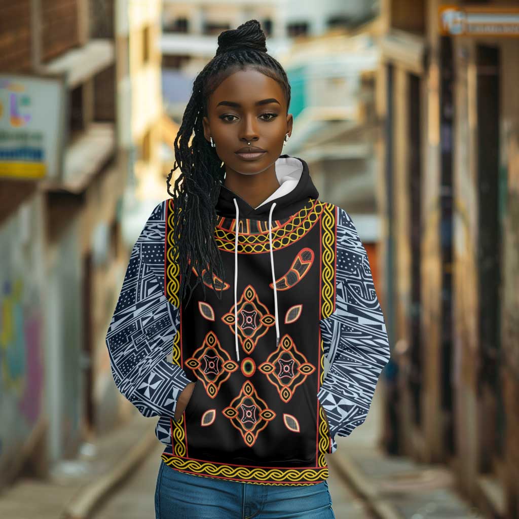 Cameroon Bamileke Toghu Pattern Hoodie Bamenda Royal Cultural Design