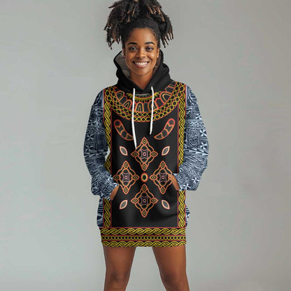 Cameroon Bamileke Toghu Pattern Hoodie Dress Bamenda Royal Cultural Design