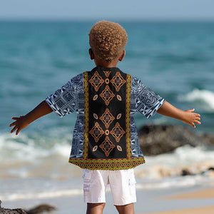 Cameroon Bamileke Toghu Pattern Kid Hawaiian Shirt Bamenda Royal Cultural Design