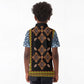 Cameroon Bamileke Toghu Pattern Kid Polo Shirt Bamenda Royal Cultural Design