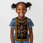 Cameroon Bamileke Toghu Pattern Kid T shirt Bamenda Royal Cultural Design