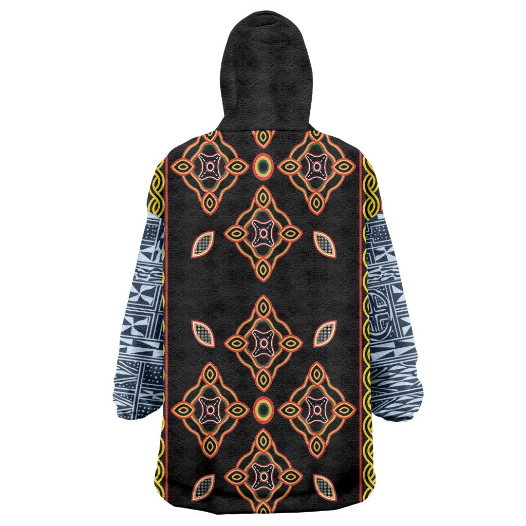 Cameroon Bamileke Toghu Pattern Kid Wearable Blanket Hoodie Bamenda Royal Cultural Design